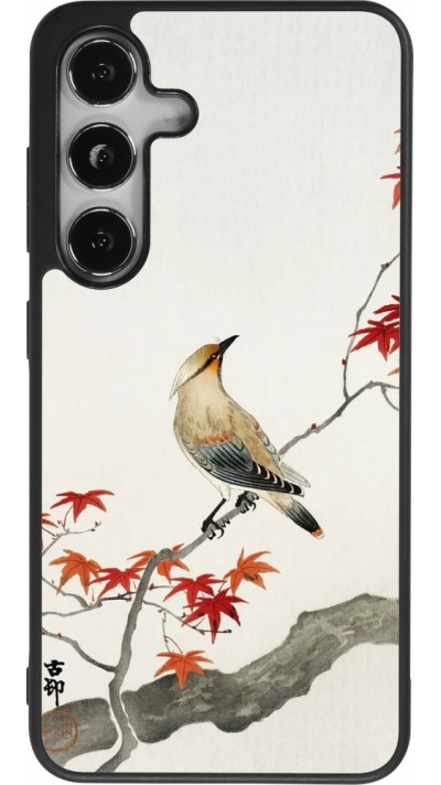 Coque Samsung Galaxy S24 - Silicone rigide noir Japanese Bird