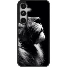 Samsung Galaxy S24 Case Hülle - Silikon schwarz Lion looking up