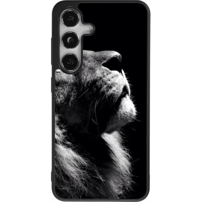 Samsung Galaxy S24 Case Hülle - Silikon schwarz Lion looking up