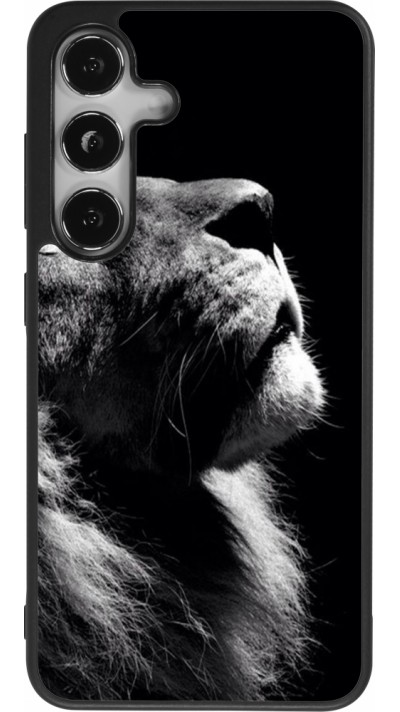 Coque Samsung Galaxy S24 - Silicone rigide noir Lion looking up