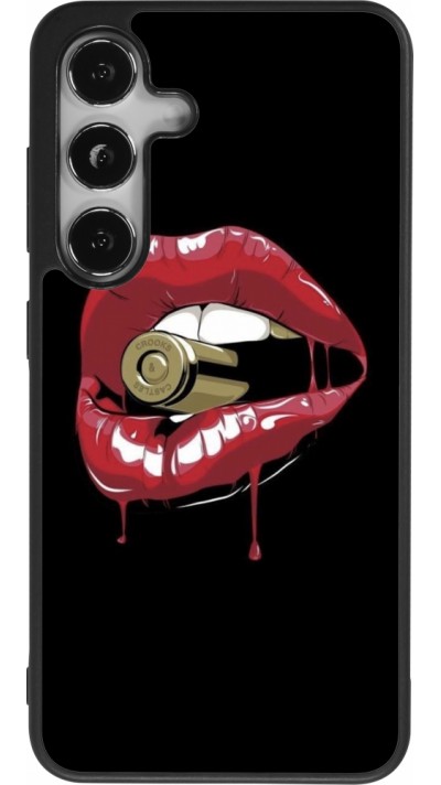 Samsung Galaxy S24 Case Hülle - Silikon schwarz Lips bullet