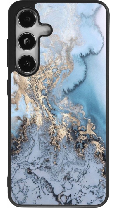 Samsung Galaxy S24 Case Hülle - Silikon schwarz Marble 04