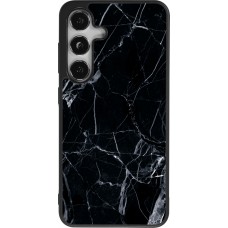 Coque Samsung Galaxy S24 - Silicone rigide noir Marble Black 01