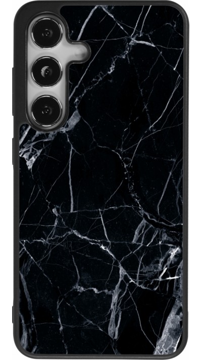 Coque Samsung Galaxy S24 - Silicone rigide noir Marble Black 01