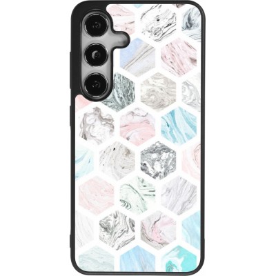 Coque Samsung Galaxy S24 - Silicone rigide noir Marble Everything