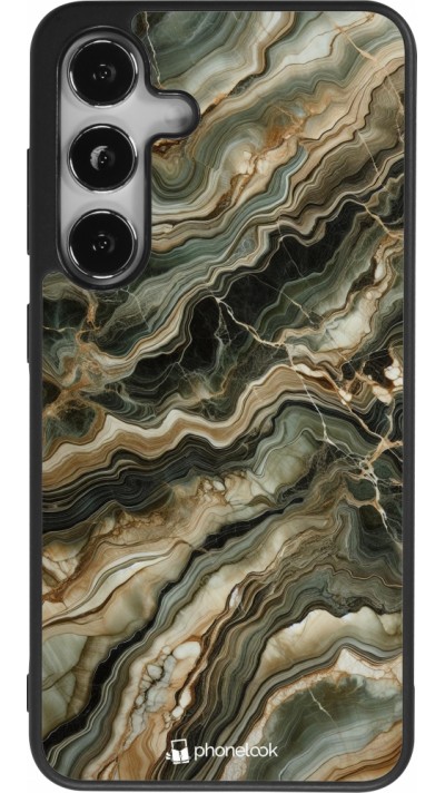 Samsung Galaxy S24 Case Hülle - Silikon schwarz Oliv Marmor