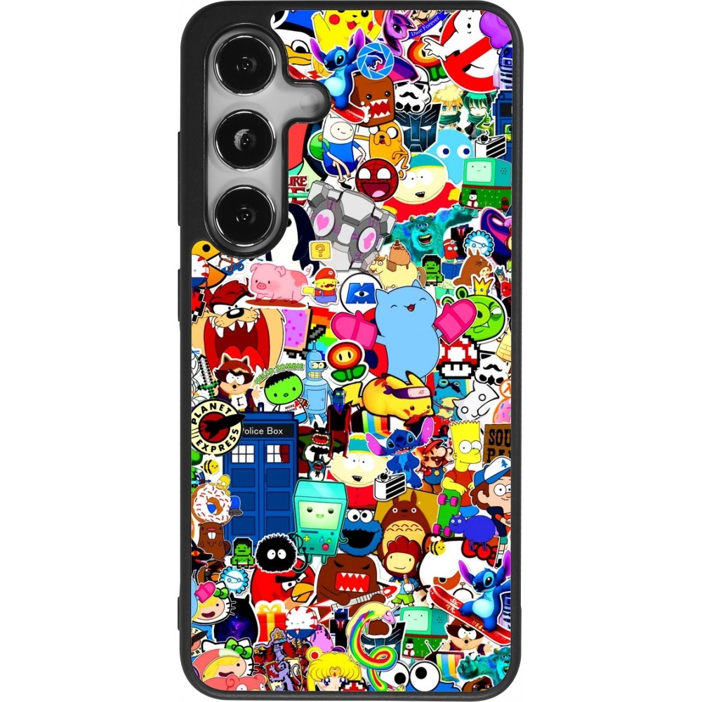 Samsung Galaxy S24 Case Hülle - Silikon schwarz Mixed cartoons