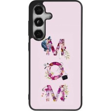 Coque Samsung Galaxy S24 - Silicone rigide noir Mom 2024 girly mom