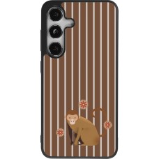 Samsung Galaxy S24 Case Hülle - Silikon schwarz Monkey with stripes