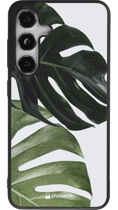 Coque Samsung Galaxy S24 - Silicone rigide noir Monstera Plant