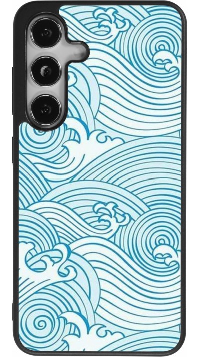 Samsung Galaxy S24 Case Hülle - Silikon schwarz Ocean Waves