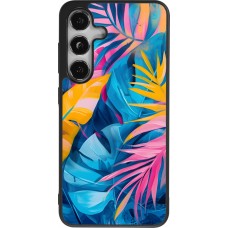Coque Samsung Galaxy S24 - Silicone rigide noir Palms Blue