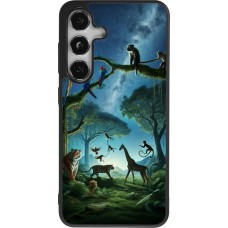 Coque Samsung Galaxy S24 - Silicone rigide noir Paradis des animaux exotiques