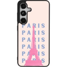 Coque Samsung Galaxy S24 - Silicone rigide noir Paris Pink Print