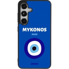 Coque Samsung Galaxy S24 - Silicone rigide noir Pop Summer Destination Mykonos