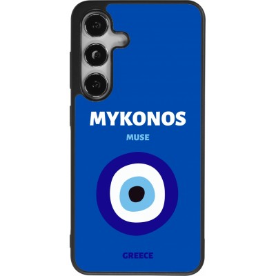 Coque Samsung Galaxy S24 - Silicone rigide noir Pop Summer Destination Mykonos