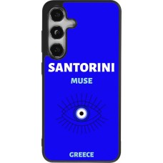 Coque Samsung Galaxy S24 - Silicone rigide noir Pop Summer Destination Santorini