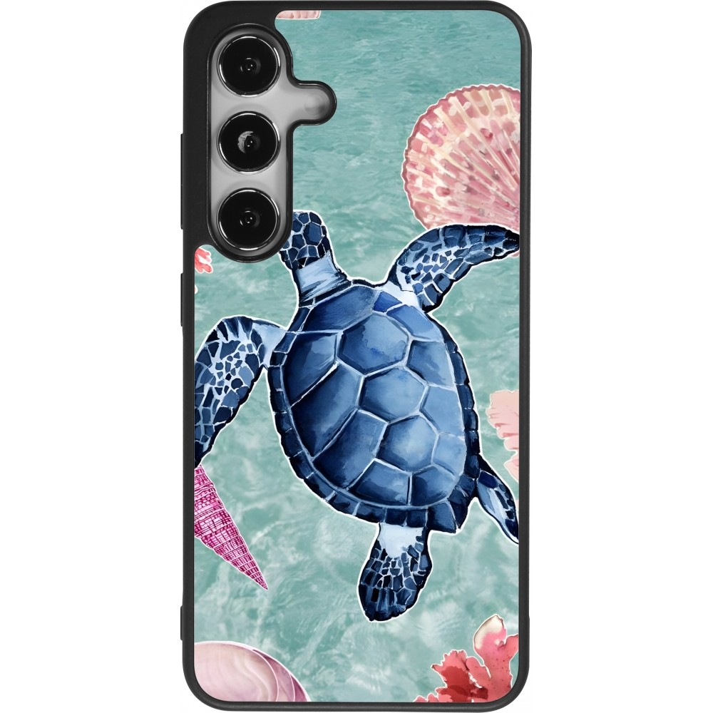 Coque Samsung Galaxy S24 - Silicone rigide noir Preppy Turtle