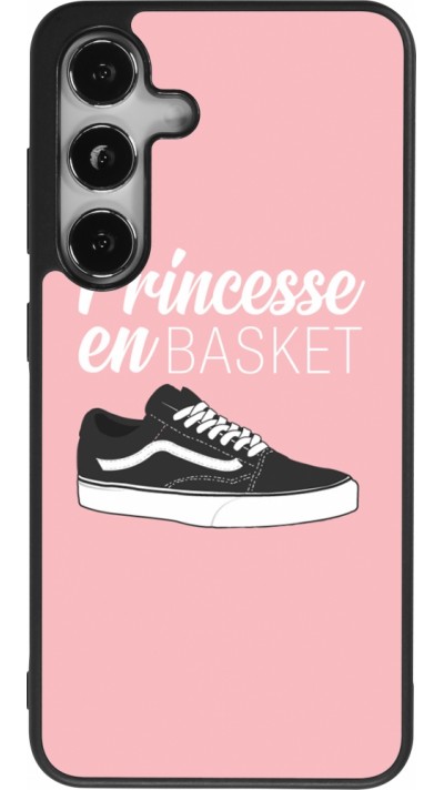 Coque Samsung Galaxy S24 - Silicone rigide noir princesse en basket