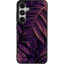 Coque Samsung Galaxy S24 - Silicone rigide noir Purple Light Leaves