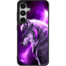 Coque Samsung Galaxy S24 - Silicone rigide noir Purple Sky Wolf