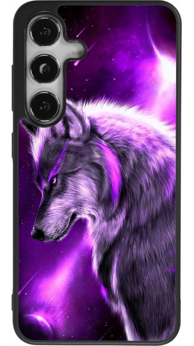 Coque Samsung Galaxy S24 - Silicone rigide noir Purple Sky Wolf