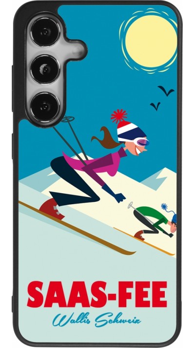 Coque Samsung Galaxy S24 - Silicone rigide noir Saas-Fee Ski Downhill