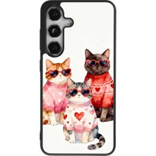 Coque Samsung Galaxy S24 - Silicone rigide noir Saint Valentines Day 26 Cat Love