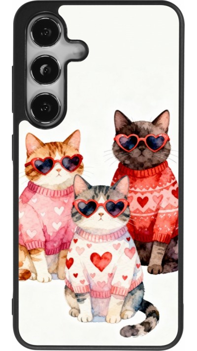 Samsung Galaxy S24 Case Hülle - Silikon schwarz Saint Valentines Day 26 Cat Love