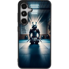 Coque Samsung Galaxy S24 - Silicone rigide noir Samouraï en prière
