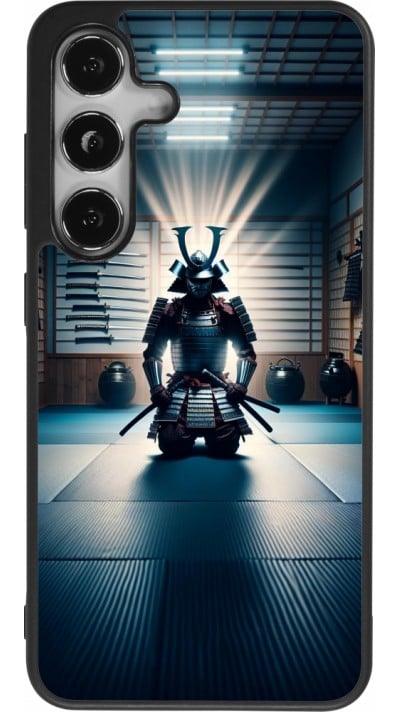 Samsung Galaxy S24 Case Hülle - Silikon schwarz Samurai im Gebet