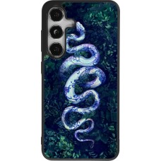 Coque Samsung Galaxy S24 - Silicone rigide noir Serpent Blue Anaconda
