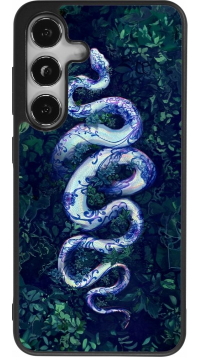 Coque Samsung Galaxy S24 - Silicone rigide noir Serpent Blue Anaconda