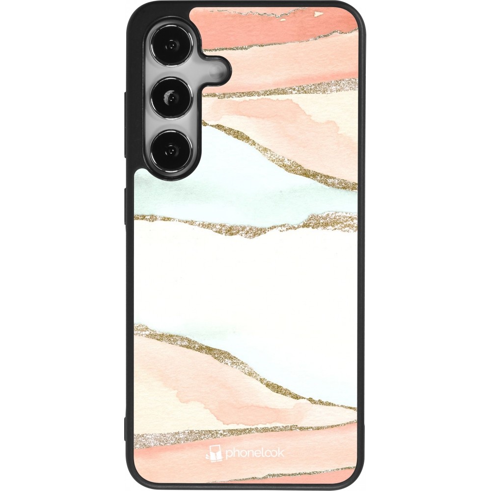 Samsung Galaxy S24 Case Hülle - Silikon schwarz Shimmering Orange