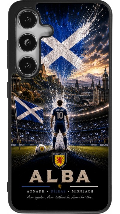 Coque Samsung Galaxy S24 - Silicone rigide noir Football Écosse splash 2026