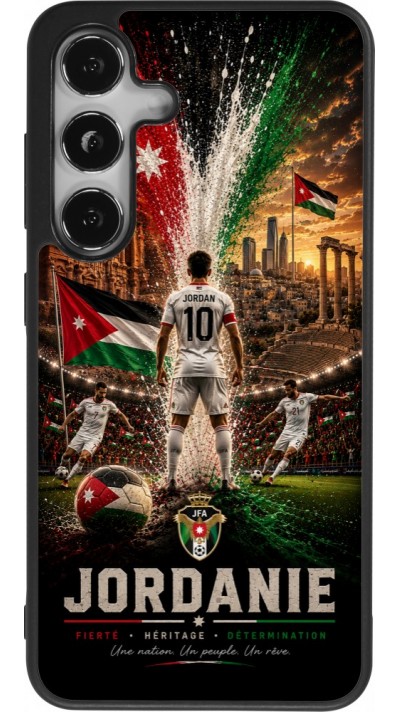 Coque Samsung Galaxy S24 - Silicone rigide noir Football Jordanie splash 2026