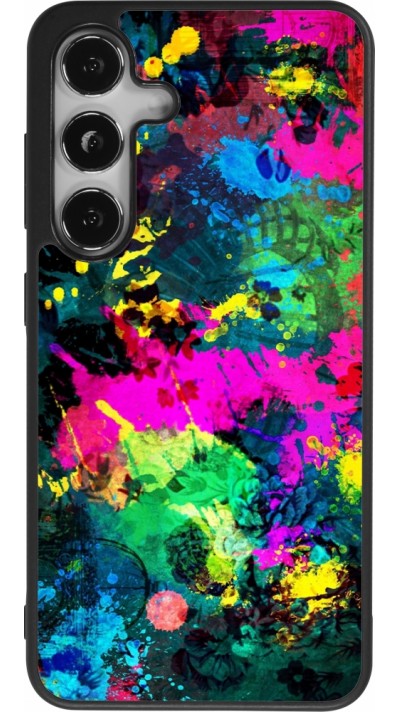 Samsung Galaxy S24 Case Hülle - Silikon schwarz Splash paint