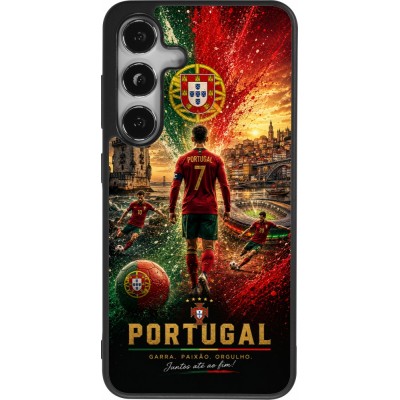 Samsung Galaxy S24 Case Hülle - Silikon schwarz Fussball Portugal splash 2026