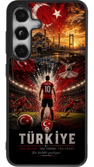 Coque Samsung Galaxy S24 - Silicone rigide noir Football Turquie splash 2026