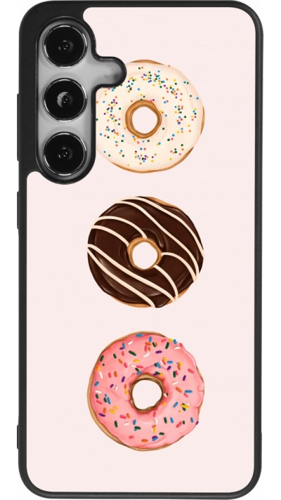 Coque Samsung Galaxy S24 - Silicone rigide noir Spring 23 donuts