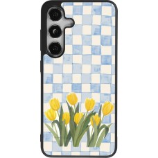 Coque Samsung Galaxy S24 - Silicone rigide noir Blue vichy tulips Spring 2026