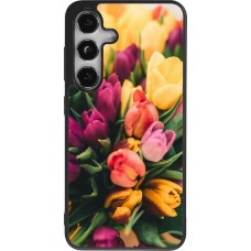 Coque Samsung Galaxy S24 - Silicone rigide noir Bouquet of tulips Spring 2026