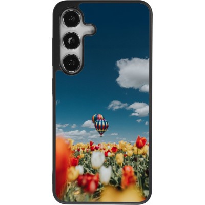 Coque Samsung Galaxy S24 - Silicone rigide noir Hot air balloon Spring 2026