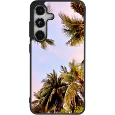 Coque Samsung Galaxy S24 - Silicone rigide noir Summer 2023 palm tree vibe
