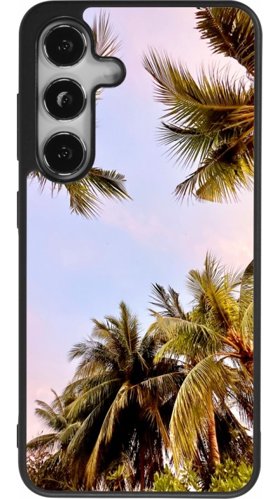 Coque Samsung Galaxy S24 - Silicone rigide noir Summer 2023 palm tree vibe
