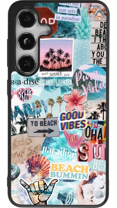 Coque Samsung Galaxy S24 - Silicone rigide noir Summer 20 collage