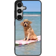 Coque Samsung Galaxy S24 - Silicone rigide noir Summer Dog on Paddle