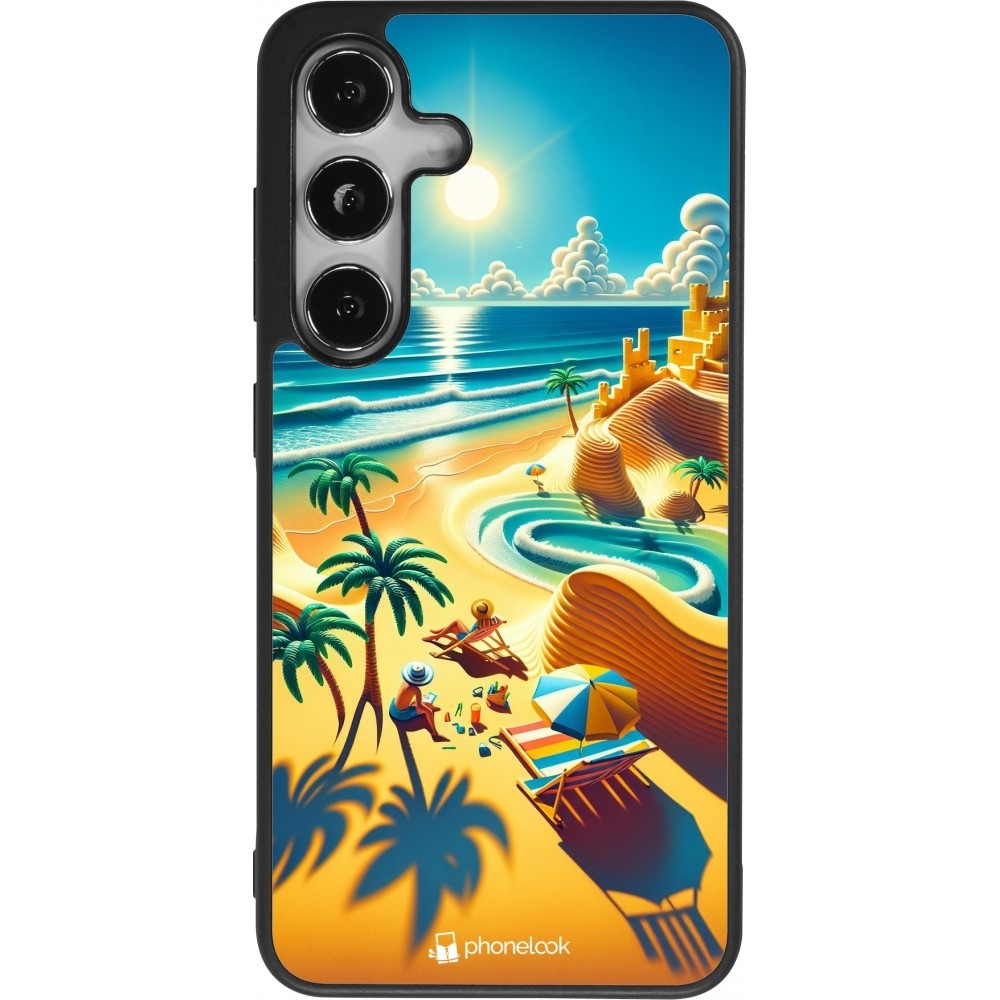 Coque Samsung Galaxy S24 - Silicone rigide noir Sunset Breeze