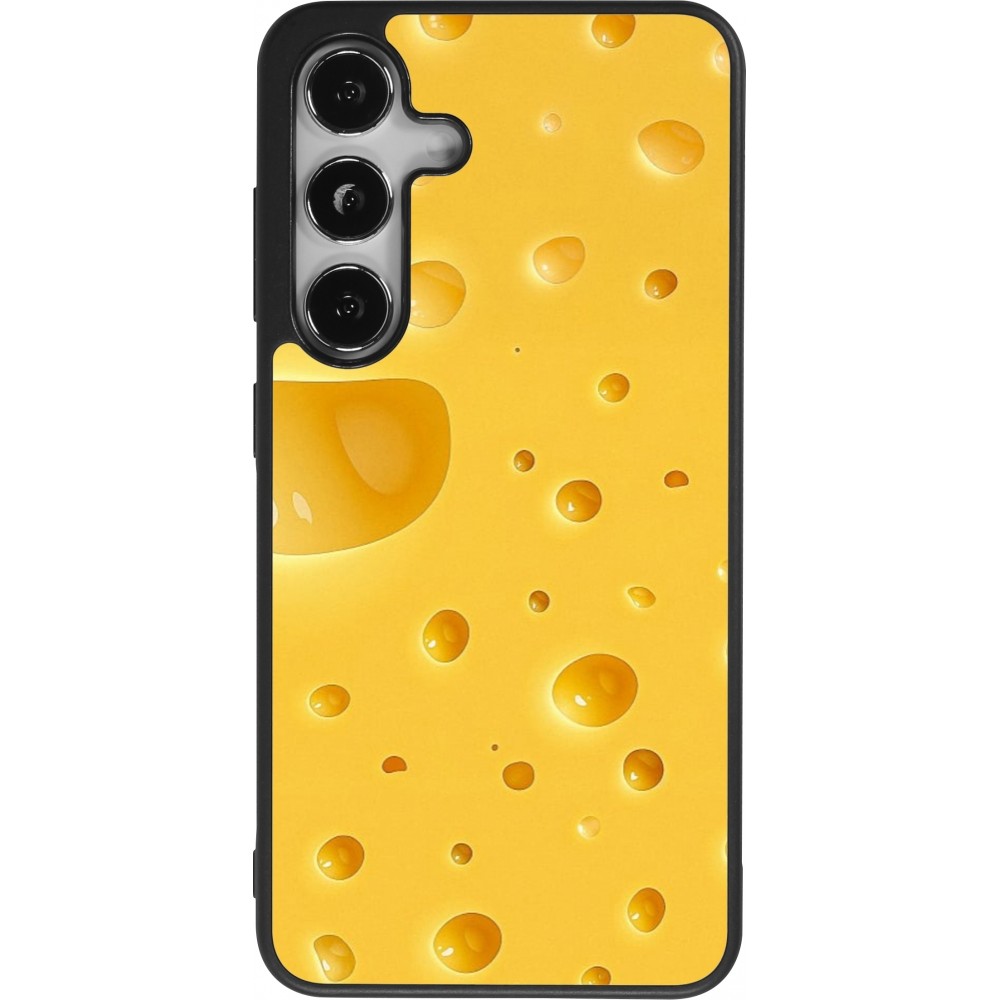 Coque Samsung Galaxy S24 - Silicone rigide noir Fête Nationale Suisse Cheese
