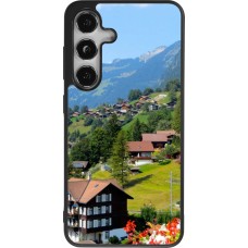 Coque Samsung Galaxy S24 - Silicone rigide noir Fête Nationale Suisse Paysage